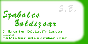 szabolcs boldizsar business card